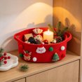 thumbnail image 5 of Twfbrm Christmas Storage Baskets, Small Santa Claus Reindeer Xmas Tree Ornaments Gift Basket with Handles and Pom-Poms, Cute Soft Woven Basket Christmas Decoration for Holiday Party Home Decor(Red), 5 of 5
