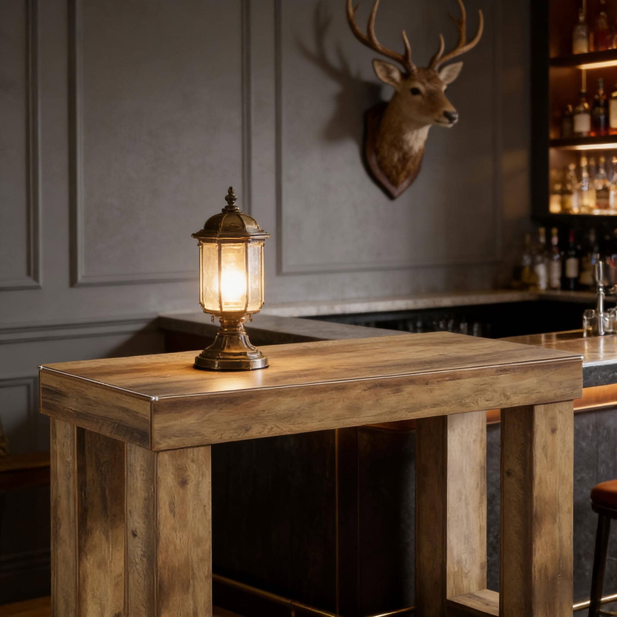 MAYEERTY 63" Industrial Bar Table, Bistro Pub Table with Hollow Base, Counter Height Table for Home Bar, Kitchen and Living Room