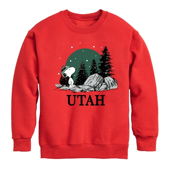 Peanuts - Snoopy Utah Graphic Long Sleeve Fleece Sweatshirt