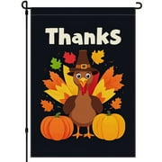 Thankful,grateful Garden Flag for Outdoor for House Lawn Garden Outdoor Patio Decoration, Double Colored Cartoon Happy Thanskgiving Cute Yard Flag 28x40 Inches Thanksgiving Day Turkey Durable Flags