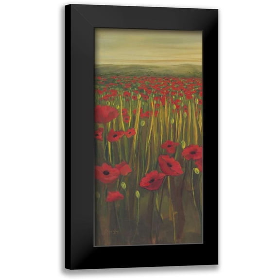 Joy, Julie 9x14 Black Modern Framed Museum Art Print Titled - Red Poppies in Field I