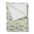thumbnail image 2 of Lighthouse Soft Flannel Fleece Blanket, Hand Drawn Beach Pattern Summertime Illustration Vacation Tourism Elements, Cozy Plush for Indoor and Outdoor Use, 70" x 90", Beige Dark Blue, by Ambesonne, 2 of 5
