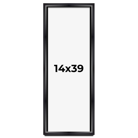 14x39 Shadow Box Frame Black | 1.25 inches Deep Real Wood Contemporary Shadowbox Display Frame | UV