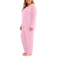 thumbnail image 5 of Xaqiouau Women Fleece Lined Pajama Set Warm Thermal Underwear Long Sleeve Top and Pants Plus Size Winter Lounge Sleepwear, 5 of 9