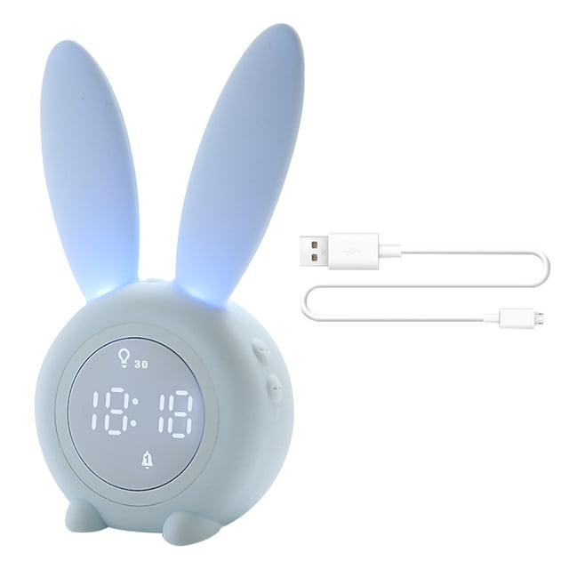 Despertador 0.5W Reloj de dibujos animados recargable Decoración Temporizador digital con luz nocturna, Azul Sweethay HA003195-02B
