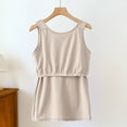 thumbnail image 6 of Wyobmus Womens Tank Tops Cotton Sleeveless Stretch Pajama Shirt Soft Ribbed Scoop Neck Sleepwear Casual Going Out Basic Tees Blouse Beige, 6 of 6