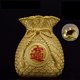 thumbnail image 2 of TureClos Florero artesanal de resina estilo chino bolsa de dinero en forma de adorno de sala de estar decoración de escena adorno de mesa para diseño de escena interior dorado TureClos JD730452841, 2 of 6