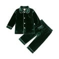 thumbnail image 2 of Esaierr 6M-9Y Newborn Toddler Baby Sleepwear Outfits for 2PCS Girls Clothes Sleepwear Pyjamas Outfits Velvet Long Sleeve T-Shirt Tops Pants Set, 2 of 5