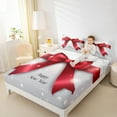 thumbnail image 4 of jejeloiu Happy New Year Bed Sheets,Red Bow Bowtie King Sheets,Rmerry Christmas Sheet Set For Men Women,Ultra Soft Home Decor,4pcs, 4 of 7