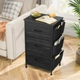 thumbnail image 6 of CRXX Night Stand, Night Stand with 3 Drawers for Bedroom, Bedside Table with Wooden Top, Sturdy Steel Frame End Table, Small Dresser for Bedroom, Entryway-2-Black, 6 of 8