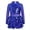 Blue, variant on Girls Sparkle Sequins Dance Outfit Kids Latin Hip Hop Jazz Dancewear Mesh Long Sleeve Glitter Dress with Shorts Set 金色