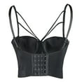 thumbnail image 2 of ELLACCI Women's Sexy Cut Cross Strappy Gothic Bustier Tops Caged Cropped Top Black X-Small, 2 of 7