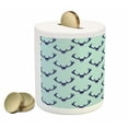 thumbnail image 2 of Deer Piggy Bank, Jungle Creature Heads with Antlers Abstract Animal Motifs Hipster Wildlife, Ceramic Coin Bank Money Box for Cash Saving, 3.6" X 3.2", Pale Seafoam Navy Blue, by Ambesonne, 2 of 4