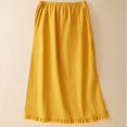 thumbnail image 2 of Cotton Linen Skirts for Women Spring Summer Beach Casual A Line Elastic High Waisted Flowy Midi Long Skirt Yellow XL(XL), 2 of 5
