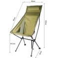 thumbnail image 6 of Outdoor Folding Moon Chair with Headrest Side Pocket Aluminum Alloy Frame Heavy Duty Lightweight Portable Camping Backpacking Hiking Collapsible Chair, 6 of 9