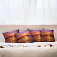 thumbnail image 4 of Ambesonne Romantic Throw Pillow Cover 4 Pack, Colorful Beach Sunset, 24", Orange Purple, 4 of 5