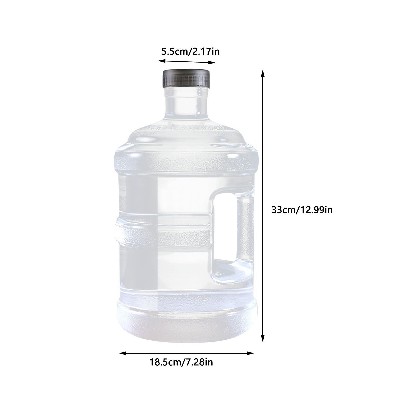 0.8/1.3 Gallon Water Jug with Handle - Portable Big Water Bottle for Sports & Camping - Transparent BPA-Free Container with Leakproof Cover (101/170oz)
