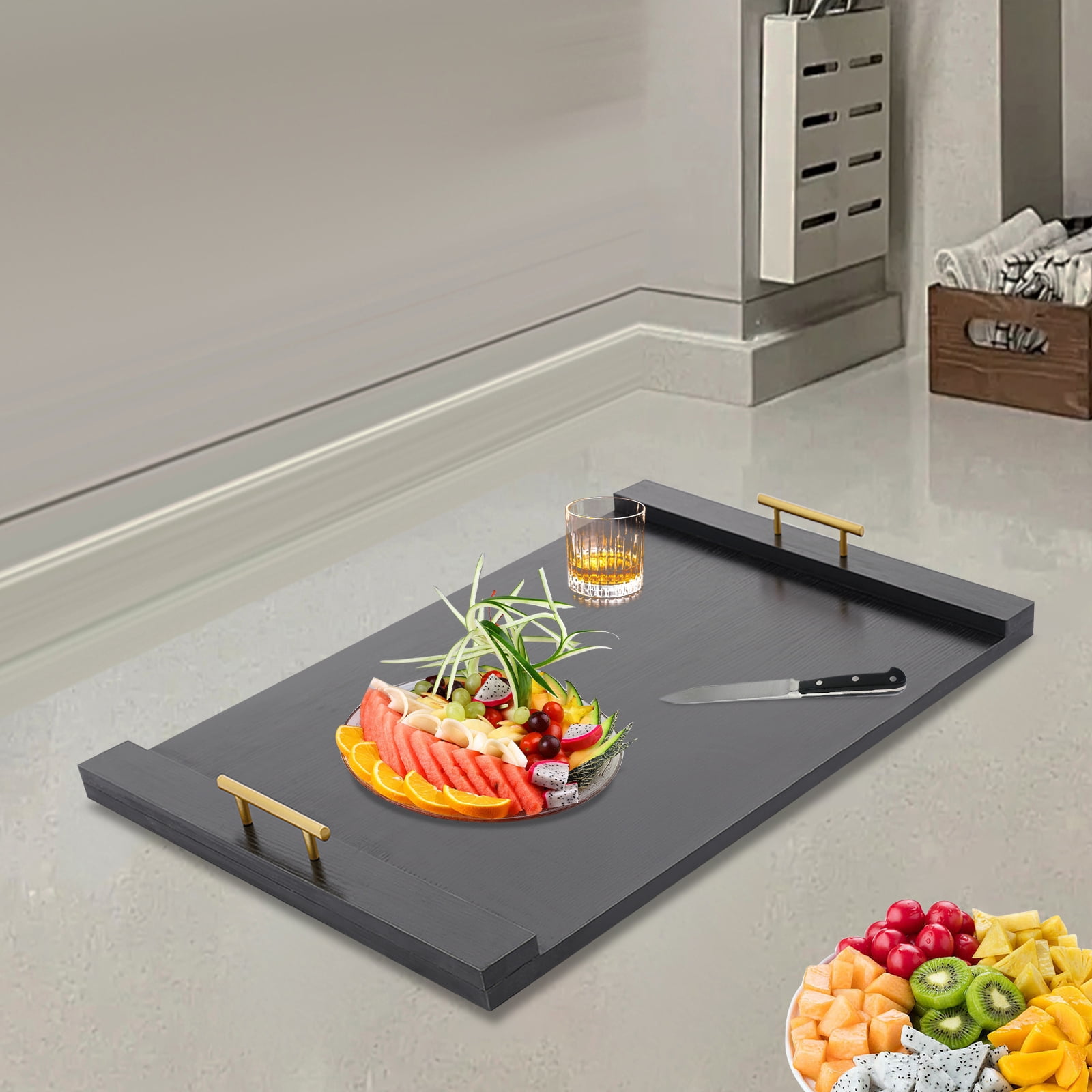 76*55*6cm Rectangular Noodle Board Stove Cover Black Stove Top Cover for Electric Stove & Gas Stove