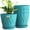 Blue, variant on 8 Inch Wave Plant Pots with Drainage Holes & Saucers, 4 Pack Modern Textured Medium Planters for Indoor Outdoor Plants, Decorative Flower Pots Set for Flowers, Herbs (Multicolor)
