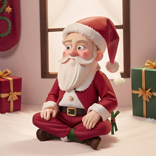 Figurita vintage de resina de Papá Noel - Decoración navideña con barba blanca de 6" para el hogar, el escritorio y la decoración navideña