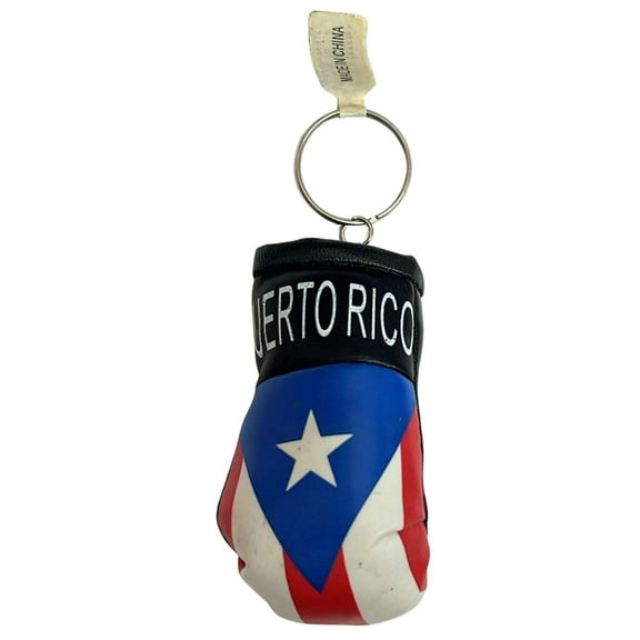 Puerto Rico Flag Boxing Gloves Keychain: 1 Pack