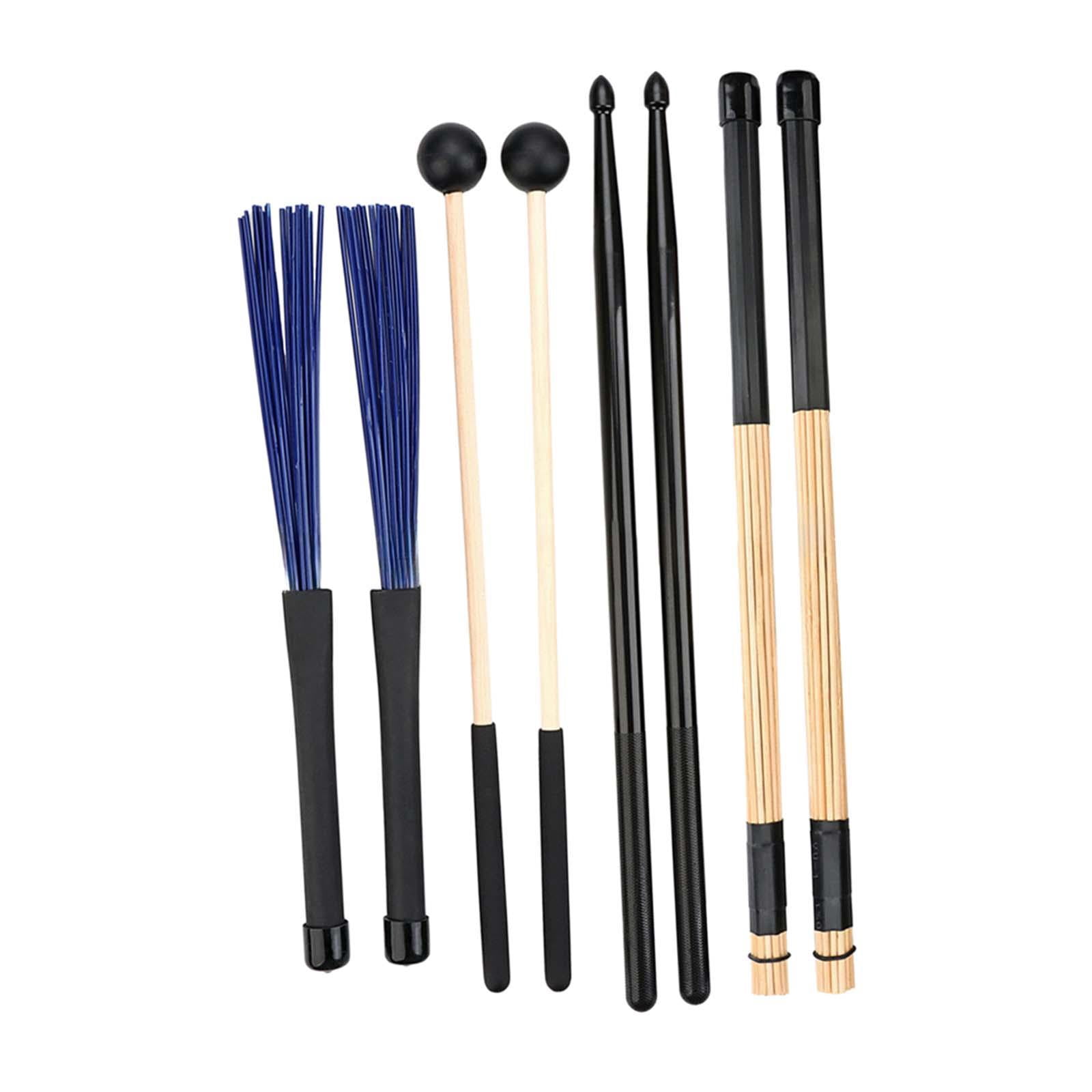 QccHieUs Drum Sticks Mallets Brushes Set Drumsticks Percussion Instrument Accessories for