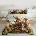 thumbnail image 2 of Castle Fairy Queen 3-Piece Highland Bull Floral Farm Comforter Set, 2 of 8
