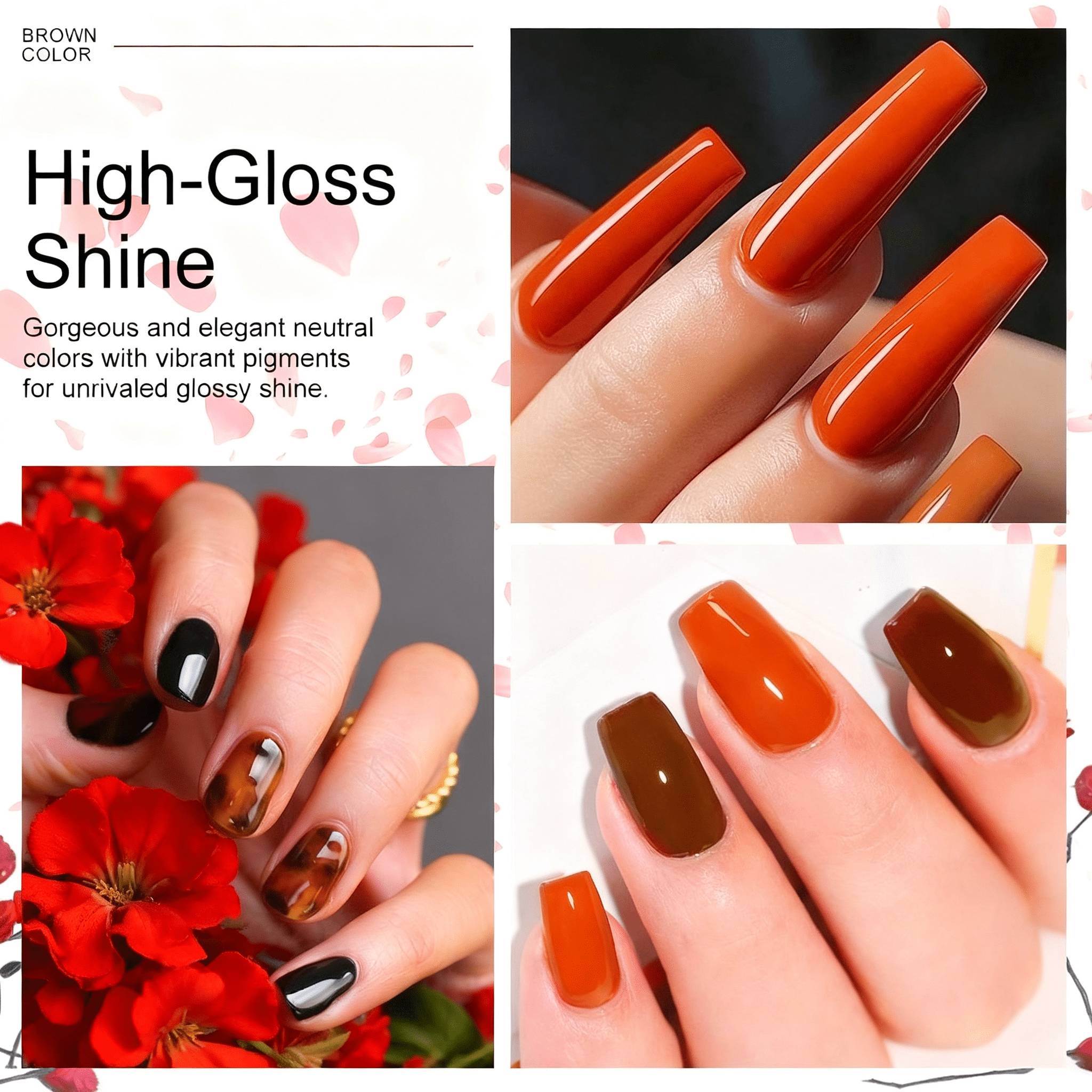 6Pcs Gel Polish Set, 6 Vibrant Colors UV Gel Nail Polish Red Blue Green Christmas Gift for Women Girls