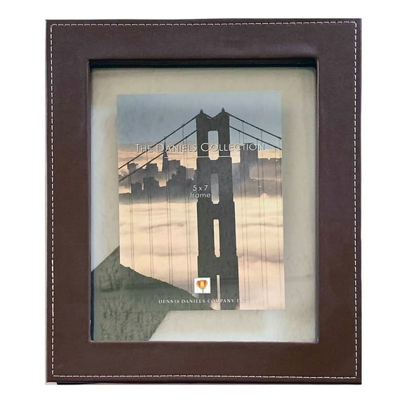 Chocolate-Brown COSMOPOLITAN FLOAT Leather 5x7 frame by Dennis Daniels - 5x7