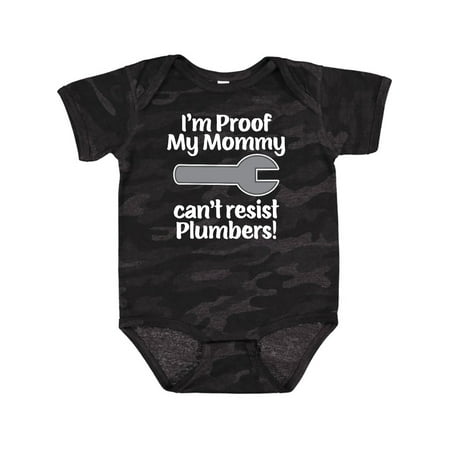 

Inktastic Proof Mommy Cant Resist Plumber Dad Gift Baby Boy or Baby Girl Bodysuit