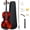 Red, variant on TerraOutfit Violin for Beginners, 4/4 Full Size Acoustic Fiddle Kit, Yellow