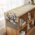 thumbnail image 6 of Table Runners 70 Inches Long Dress Scarves, Farmhouse Flowers Farmhouse Coffee/Dining/Kitchen Table Decor, Holiday Table Runner, Retro Floral Leaves Country Wood Board 13x70 Inch, 6 of 9