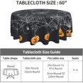 thumbnail image 3 of Halloween Black Tablecloth Round 60 Inch Spider Web Ghost Pumpkin Decorative Table Cloth Washable Wrinkle Stain-Resistant Fall Autumn Table Cover for Party Picnic Dinner, 3 of 6