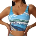 thumbnail image 2 of Lsque Urban Riverside Clock Tower Printed Women'S Sports Bra, Compression, Moisture Wicking, High-Impact Sports Bra For Women,Supportive sports bra-Large, 2 of 9