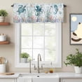 thumbnail image 2 of Sea Turtle Valance Curtain for Windows Marine Life Coral Shell Starfish Octopus Ocean Rod Pocket Curtain Valances Short Window Treatments Panels for Kitchen Bathroom Laundry Basement 56 x 16 Inch, 2 of 9