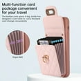 thumbnail image 5 of Nalacover Crossbody Wallet Case for iPhone 12 mini, [6 Card Slots] Leather Purse Phone Case Luxury Buckle Closure Card Holder Shoulder Strap Handbag Case Women For iPhone 12 mini, Pink, 5 of 11