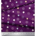 thumbnail image 3 of Soimoi Purple Poly Georgette Fabric Snow Flakes & Star Decor Fabric Printed Yard 42 Inch Wide, 3 of 3