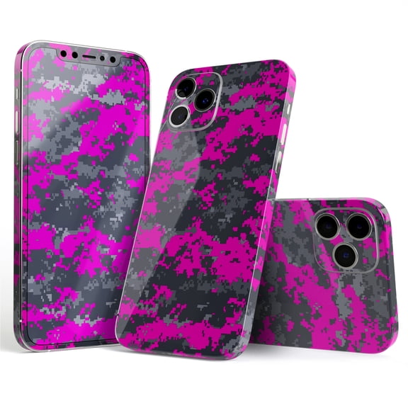 DesignSkinz Bright Pink and Gray Digital Camouflage Full-Body Skin Decal Wrap Cover for iPhone 16