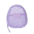 thumbnail image 1 of Bolsas de maquillaje de malla de mano únicas 1 Pc poliéster púrpura claro 4.92in, 1 of 5