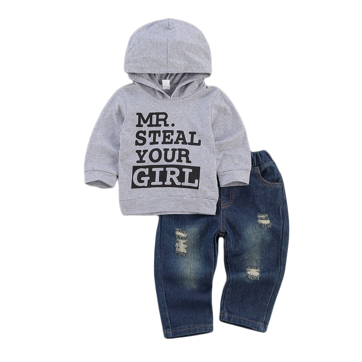 Toddler Baby Boy Outfits Hoodie Sweatshirts & Jeans Clothes Set Fall Winter 6 9 12 18 24 Months