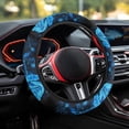 thumbnail image 3 of Uorisanigo Rose Car Steering Wheel Protector Blue Steering Wheel Cover for Women Flannel Car Steering Wheel Cover with Elastic Edge Soft 15 Inch Car Wheel Cover Novelty Car Decor Gift for Wife, 3 of 8