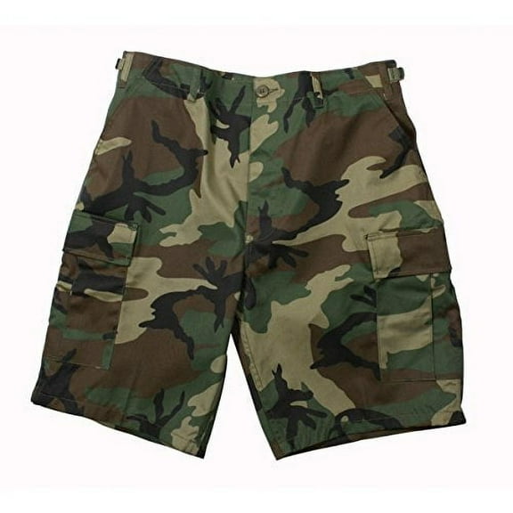 Rothco 7903 Men Rip-Stop Battle Dress Uniform Shorts, Woodland Camo - Small