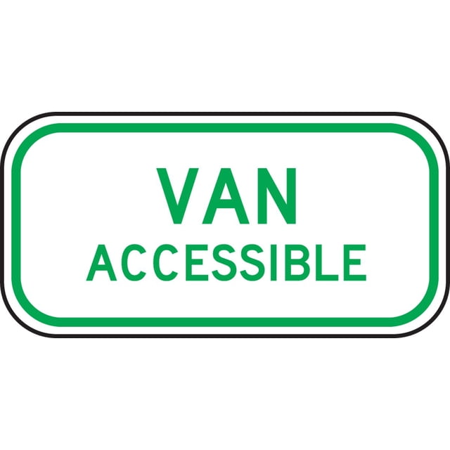 Accuform Fra259Ra Señal suplementaria de estacionamiento para discapacitados de aluminio reflectante de grado ingeniero (Mutcd R7-8A) Leyenda "Van Accessible" 6"" Largo x 12" Ancho x 0.080"" Espesor V