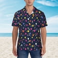 thumbnail image 2 of Sikiie Colored Balloons Print Men's Hawaiian Shirt, Summer Beach Button Pocket Short Sleeve T-Shirt,Medium, 2 of 7