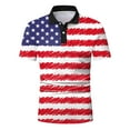 thumbnail image 4 of Caqnni Men's Patriotic Golf American Flag Classic Polo Shirt(Red,S), 4 of 5