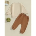 thumbnail image 6 of Baby Toddler Boys 2-piece Halloween Outfit, 6 12 18 24 Months 2T 3T 4T Long Sleeve Ghost Print Sweatshirt Tops with Sweatpants Clothing Set, 6 of 9