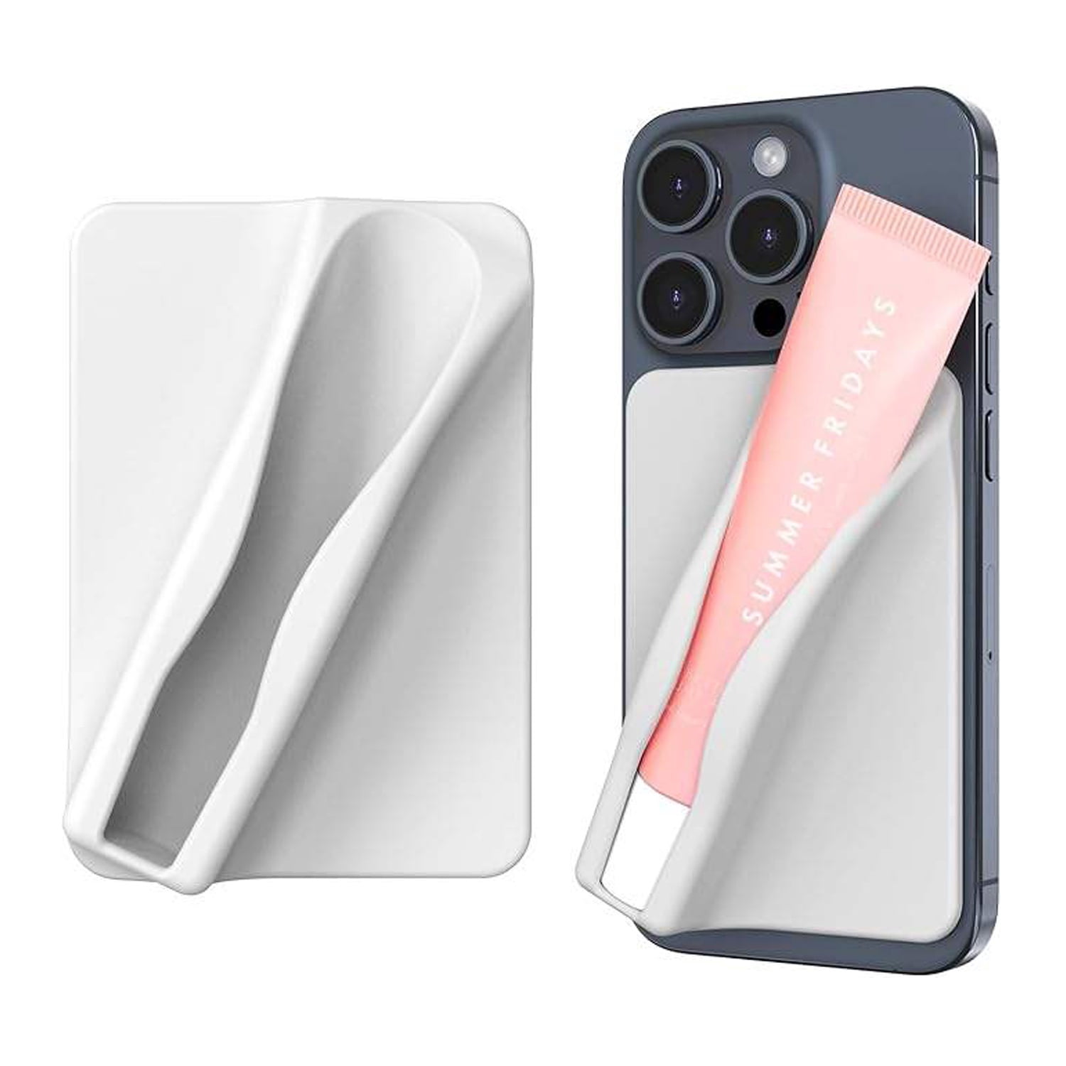 Lip Gloss Holder Sleeve with Secure Fit - White