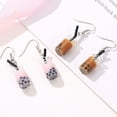 thumbnail image 4 of Huanledash Hooks Earrings Bubble Tea Long Dangle Women Drink Drop Earrings Jewelry for Party, 4 of 8