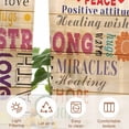 thumbnail image 6 of Semi Sheer Window Curtains 96 Inches Long, Love Peace Text Rod Pocket Voile Silky Chiffon Curtain Treatment Drapes for Kitchen, Living Room, Farmhouse Inspirational Quotes Wooden 52"x96", 2 Panels, 6 of 9