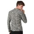 thumbnail image 5 of MODA NOVA Big & Tall Men's Leopard Print Button Down Long Sleeve Shirt Brown XL, 5 of 7